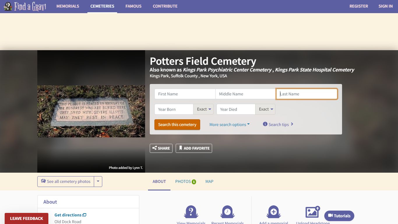 Potters Field Cemetery in Kings Park, New York - Find A ...